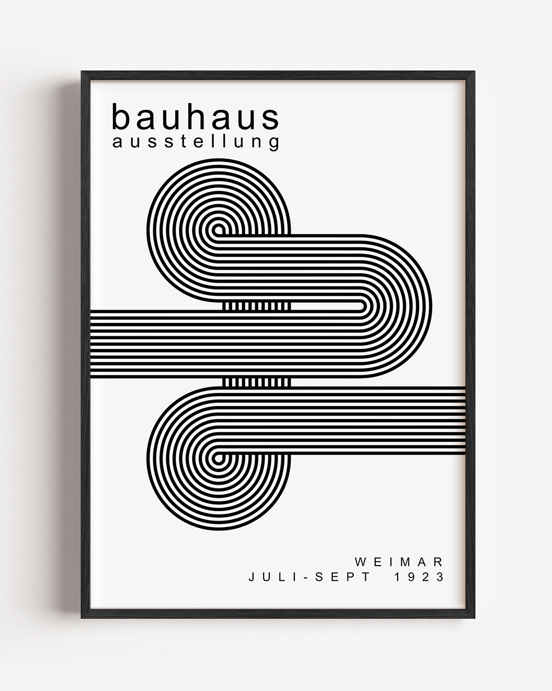 Lijnen en cirkelpatronen – staande Bauhaus poster als wanddecoratie
