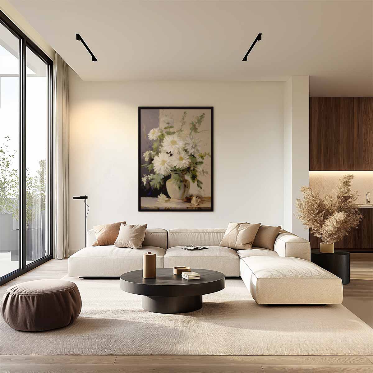 Bloemenpracht in Vaas – staand kunstwerk voor modern interieur