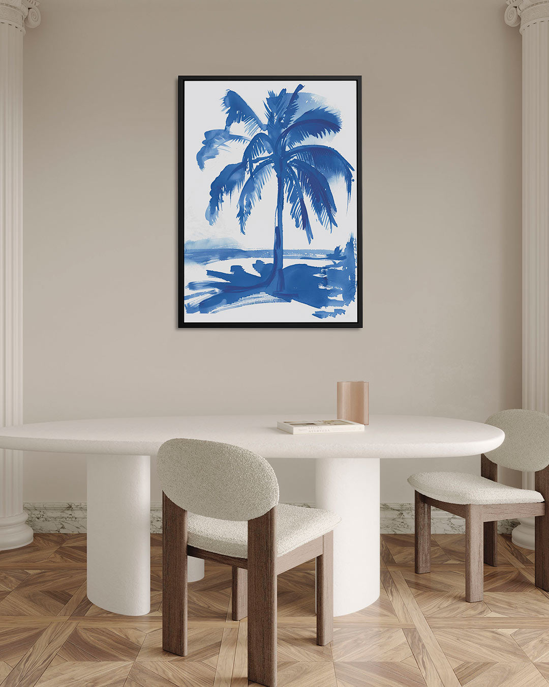 Blauwe palmboom – staand wanddecoratie kunstwerk