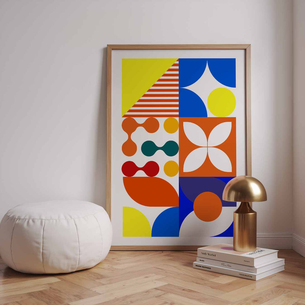 Vrolijke Geometrische Kunstposter – dieren poster in staand formaat