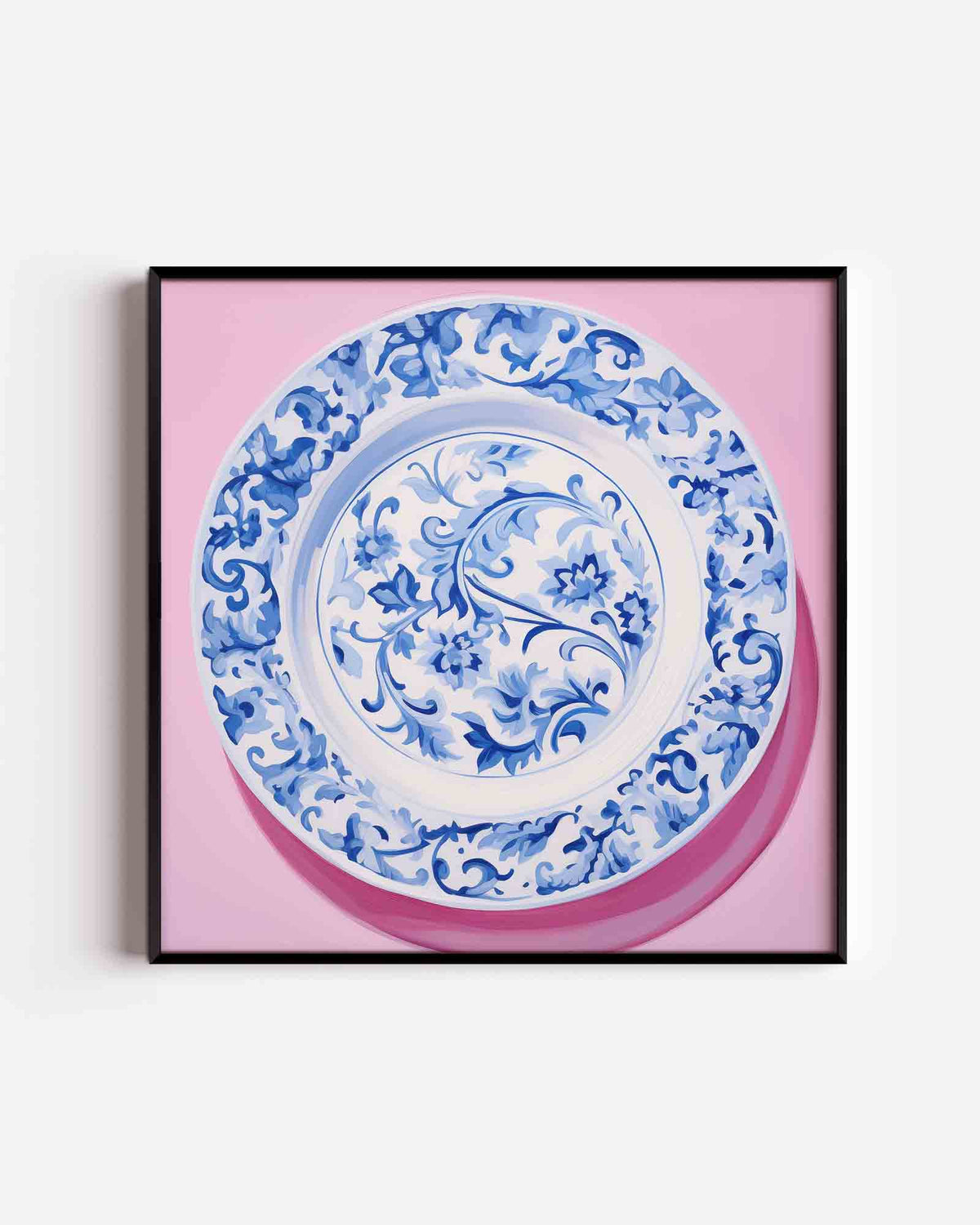 Blauw wit bord – keuken vierkante poster als wanddecoratie