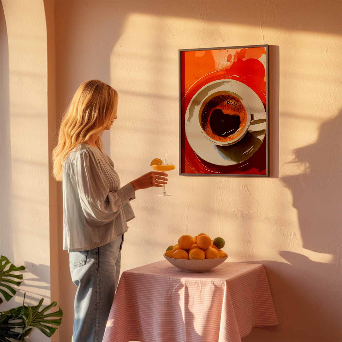 Warm Hart Cappuccino – keuken poster als sfeervolle staande wanddecoratie