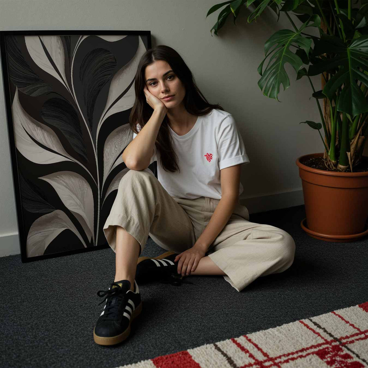 Elegante Botanische Bladeren – abstracte wandkunst als portret poster