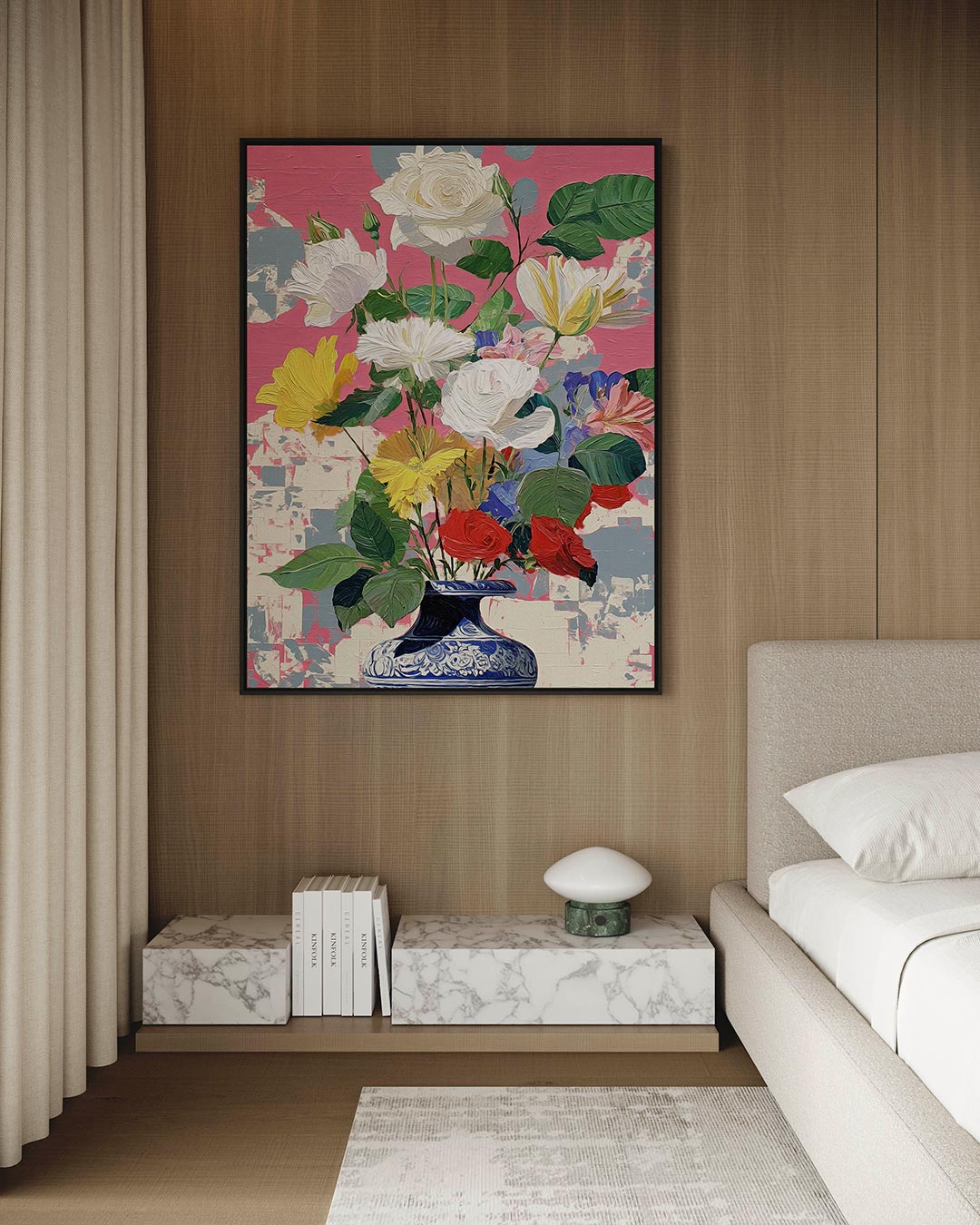 Bloemrijke compositie – kunstwerk op canvas, dibond of plexiglas