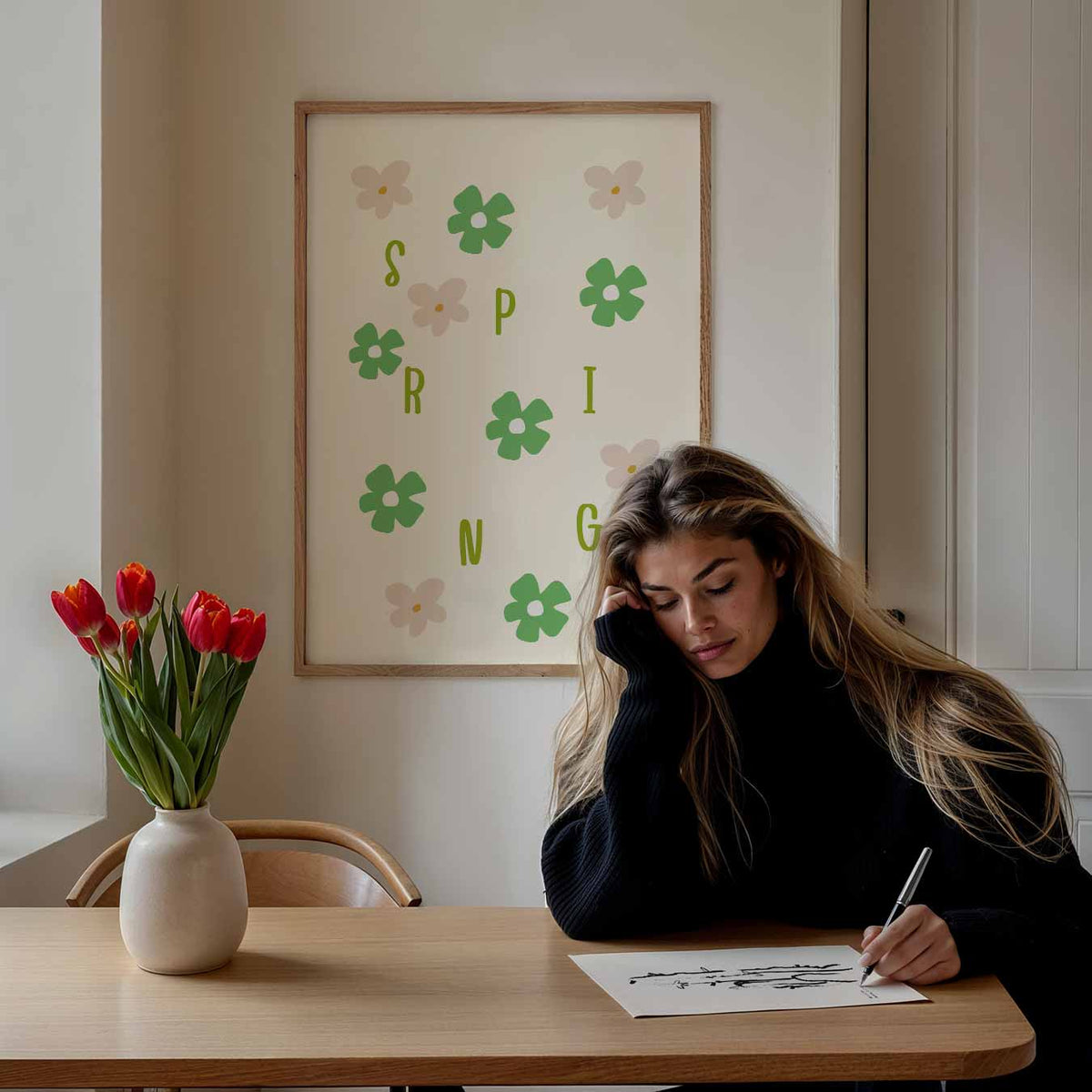 Bloemenpracht Lente – paasposter in staand formaat