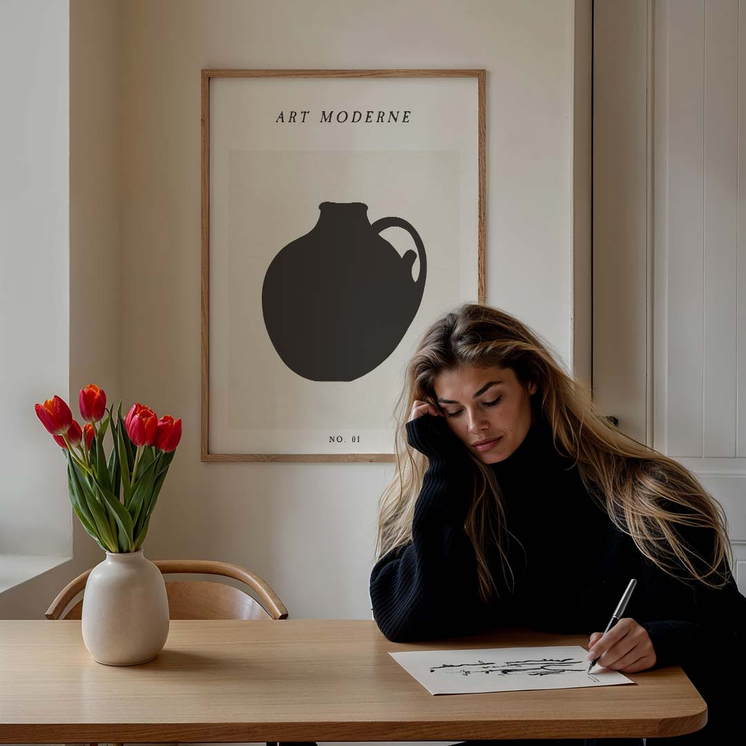 Moderne Kunst Vaas – staande muurposter voor een modern interieur