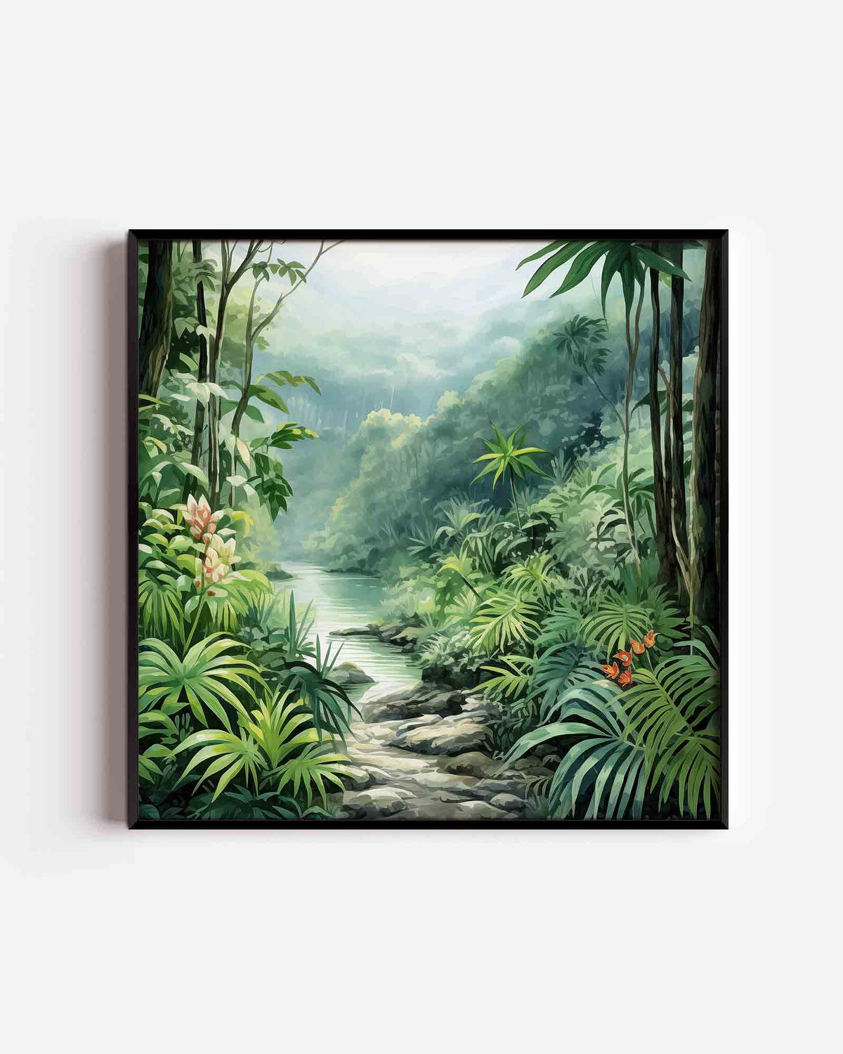 Tropisch landschap – jungle vierkante poster als wanddecoratie