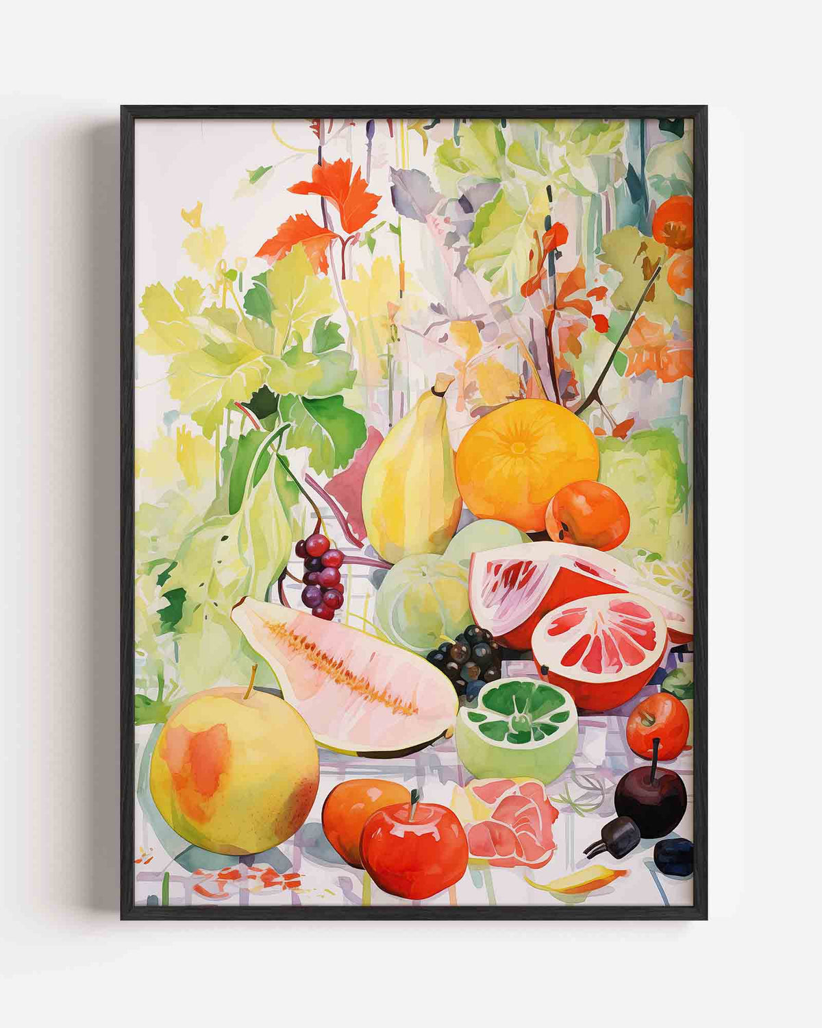 Fruit en bladeren – botanische portret poster als wanddecoratie