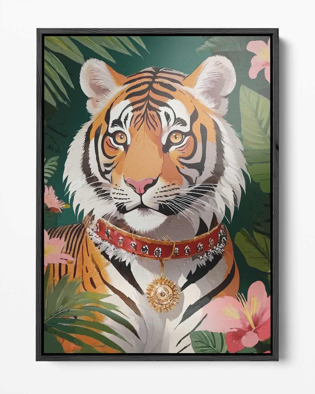 Koninklijke Tijger in de Jungle – portret kunstwerk als wanddecoratie