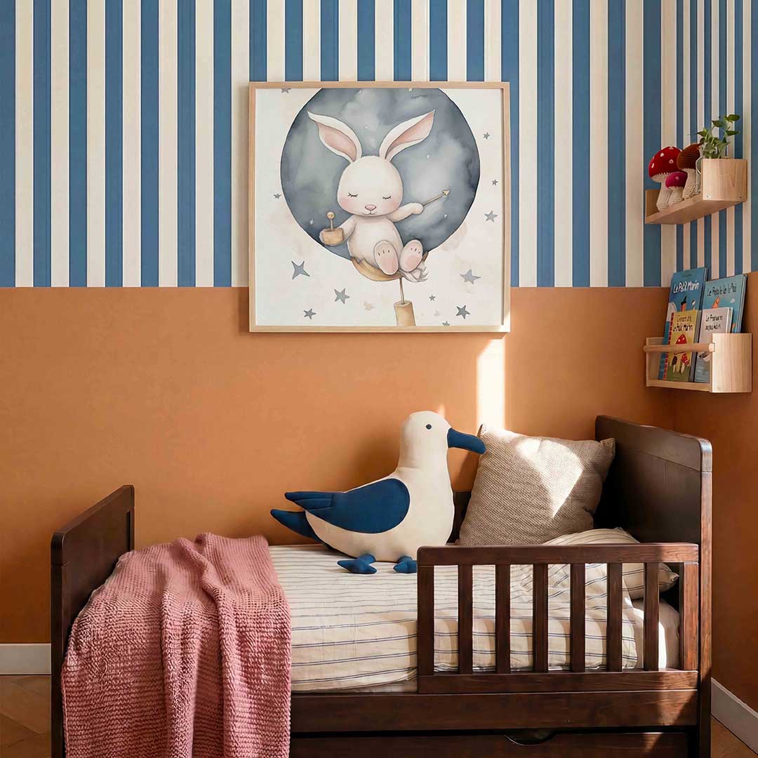 Slapend konijn – kids poster in vierkant formaat
