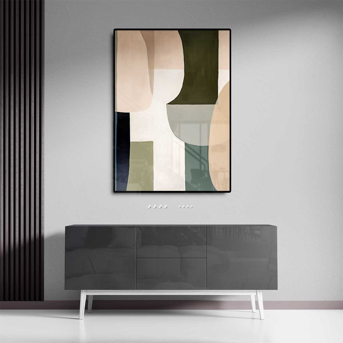 Geometrische Harmonie – staande wandkunst voor woonkamer of interieur