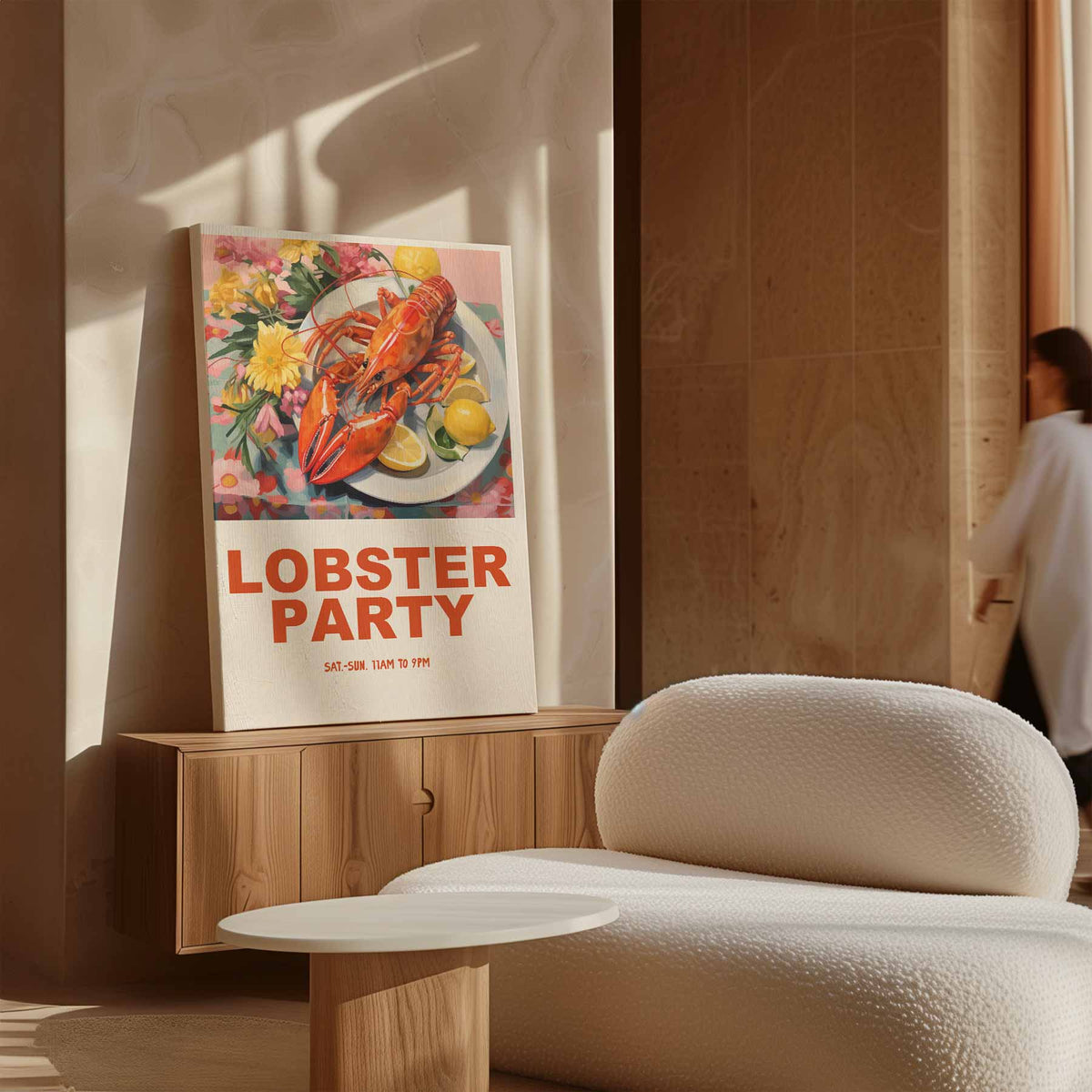 Lobster Party Poster – dibond kunstwerk als wanddecoratie