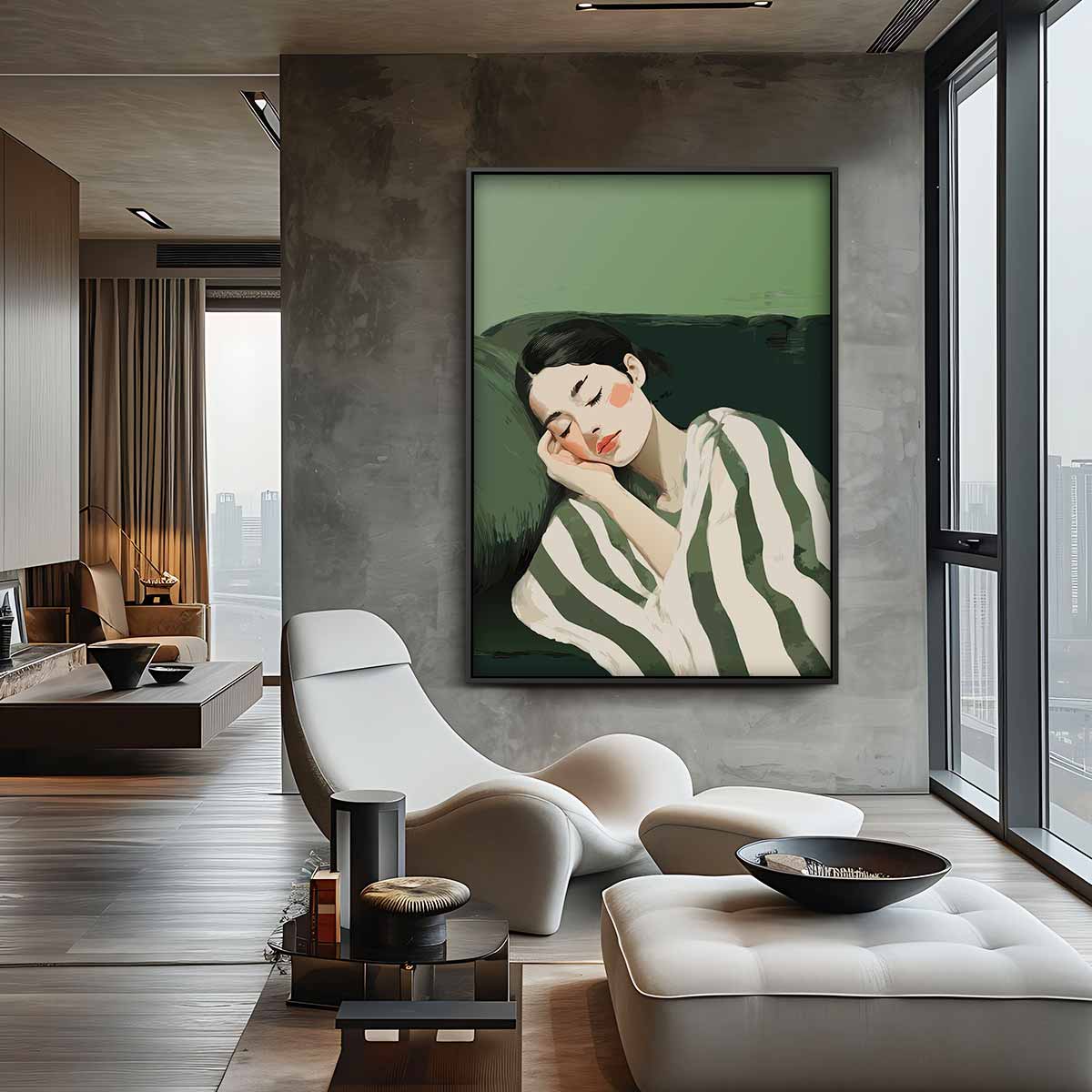 Slapende Schoonheid – plexiglas kunstwerk als wanddecoratie