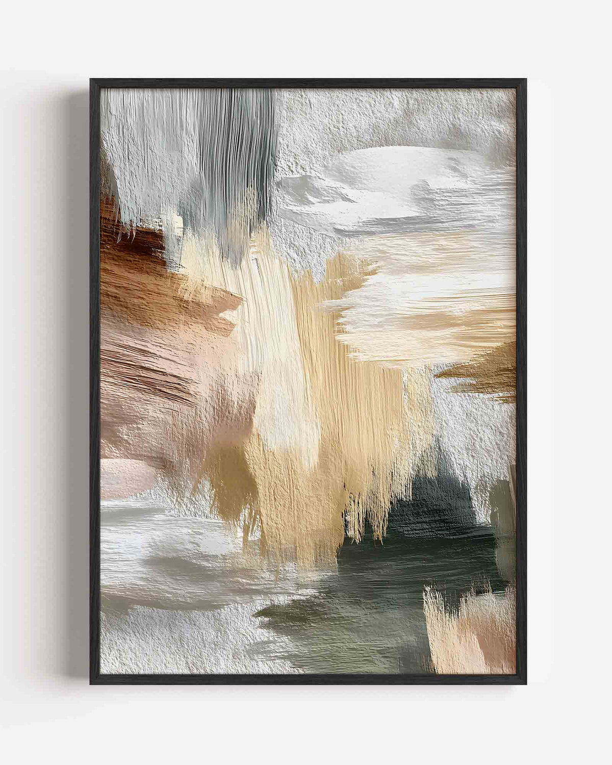 Abstracte penseelstreken – abstracte textuur portret poster als wanddecoratie