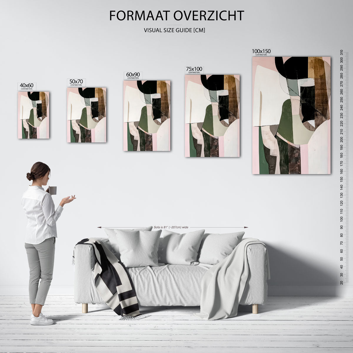 Organische vormen compositie – decoratief kunstwerk voor aan de muur