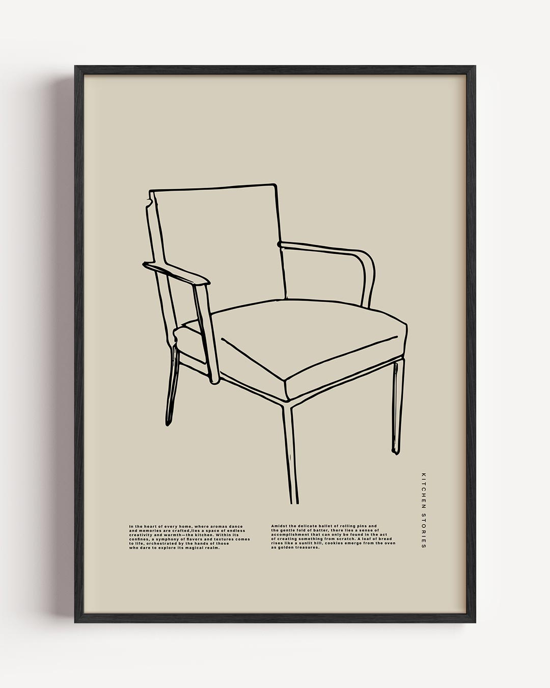 Stijlvolle Minimalistische Stoel – keuken portret poster als wanddecoratie