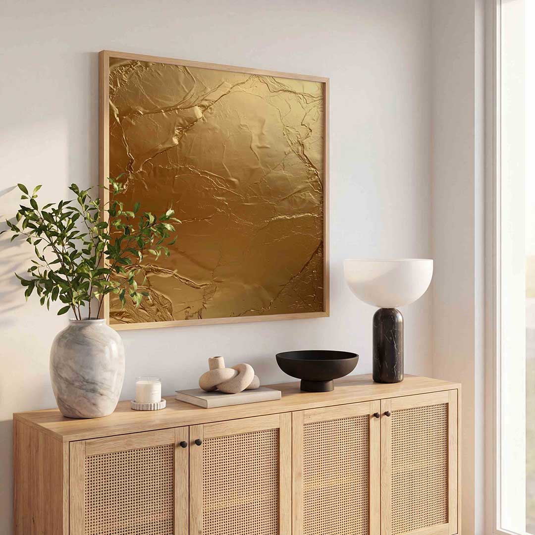 Gouden textuur – abstracte textuur wandkunst als vierkante poster