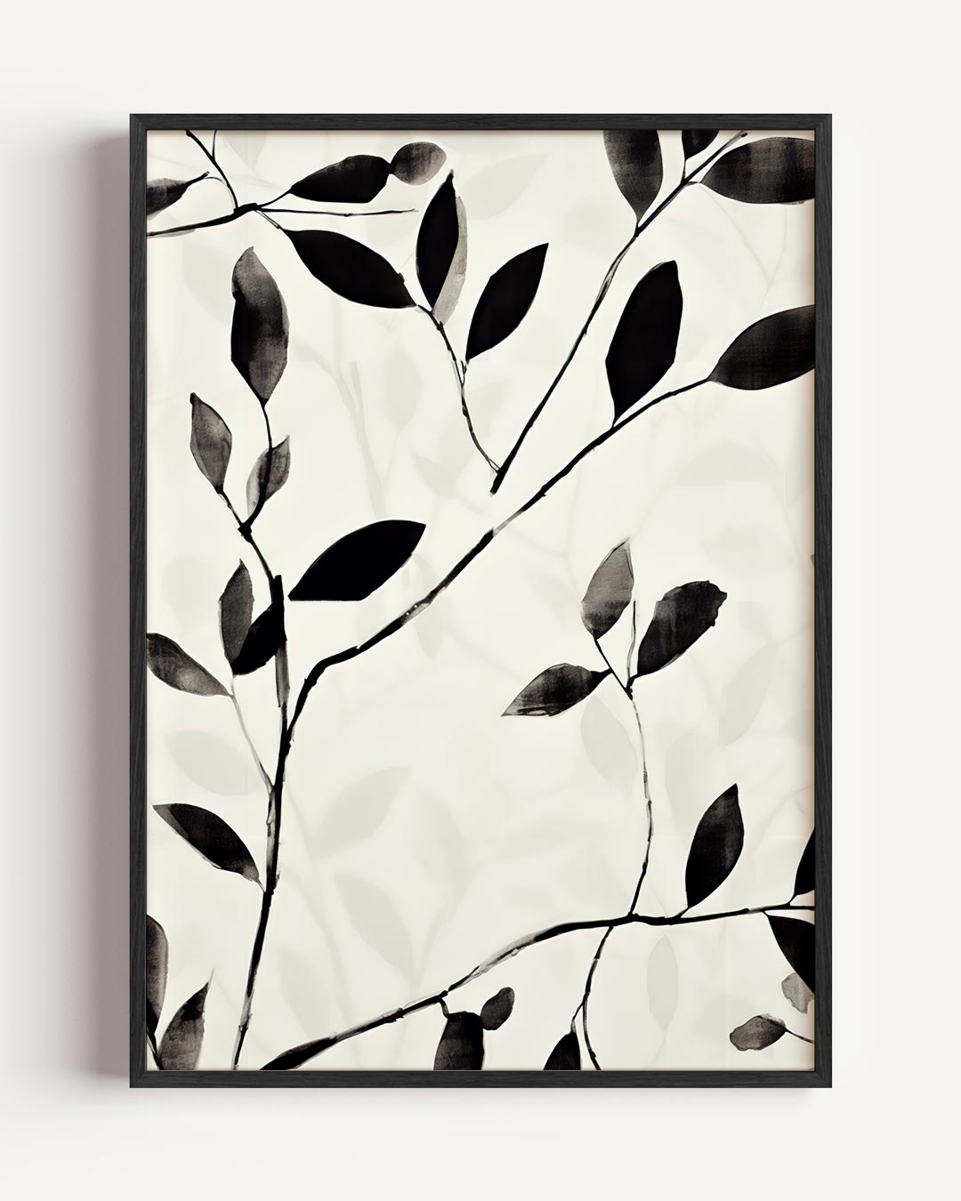 Artistieke Botanische Zwart-Wit – abstracte portret poster als wanddecoratie