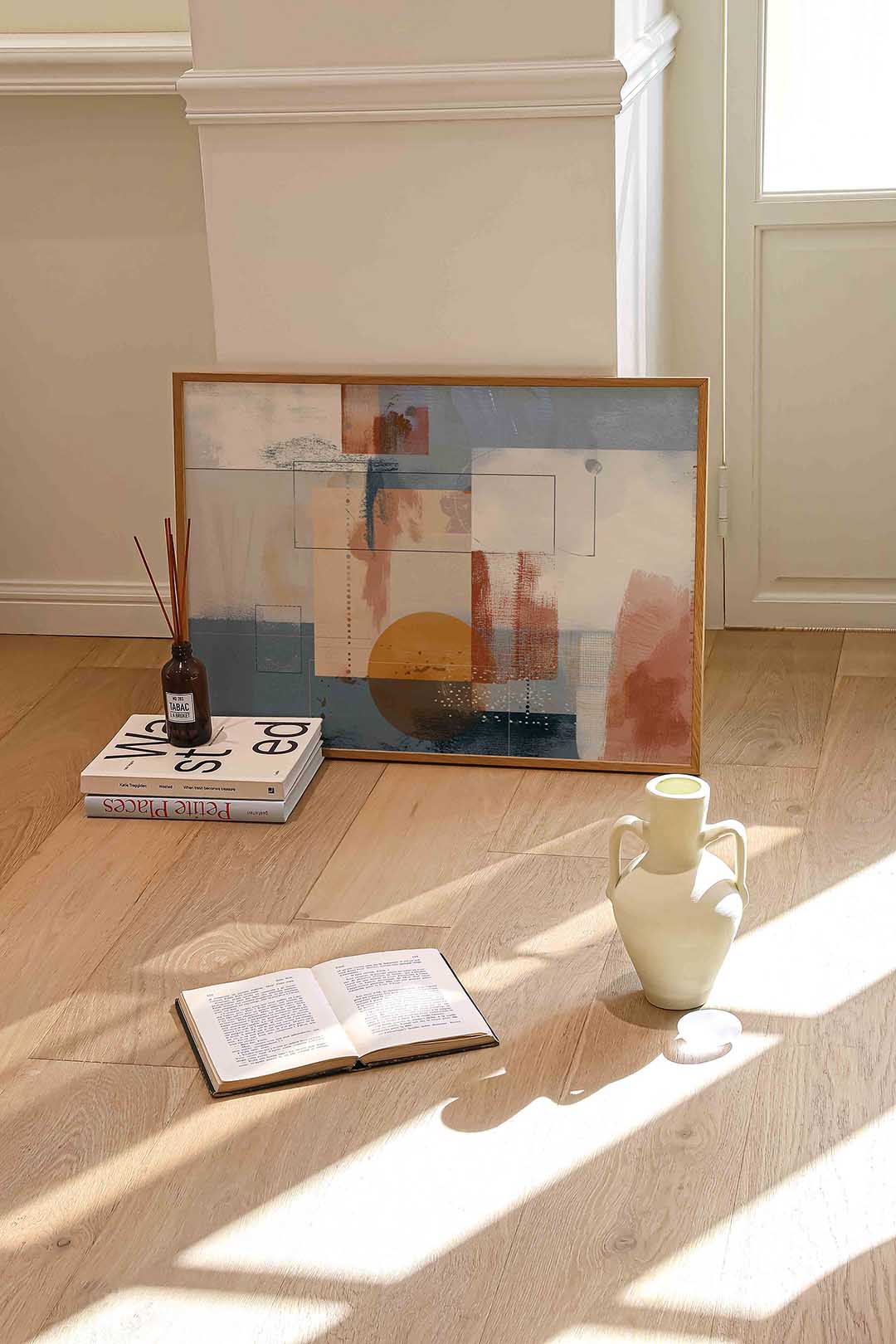 Abstracte vormen – liggende abstracte wanddecoratie van WallArtistic