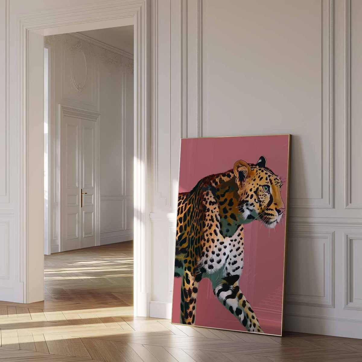 Safari Chic Luipaard – zomer poster als frisse staande wanddecoratie