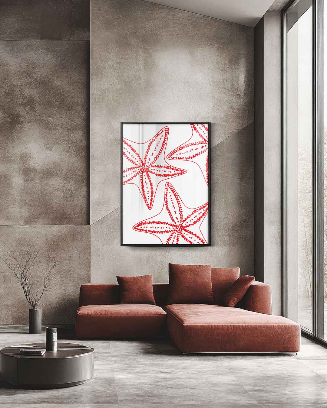 Sterren van de Zee – staande wandkunst voor woonkamer of interieur