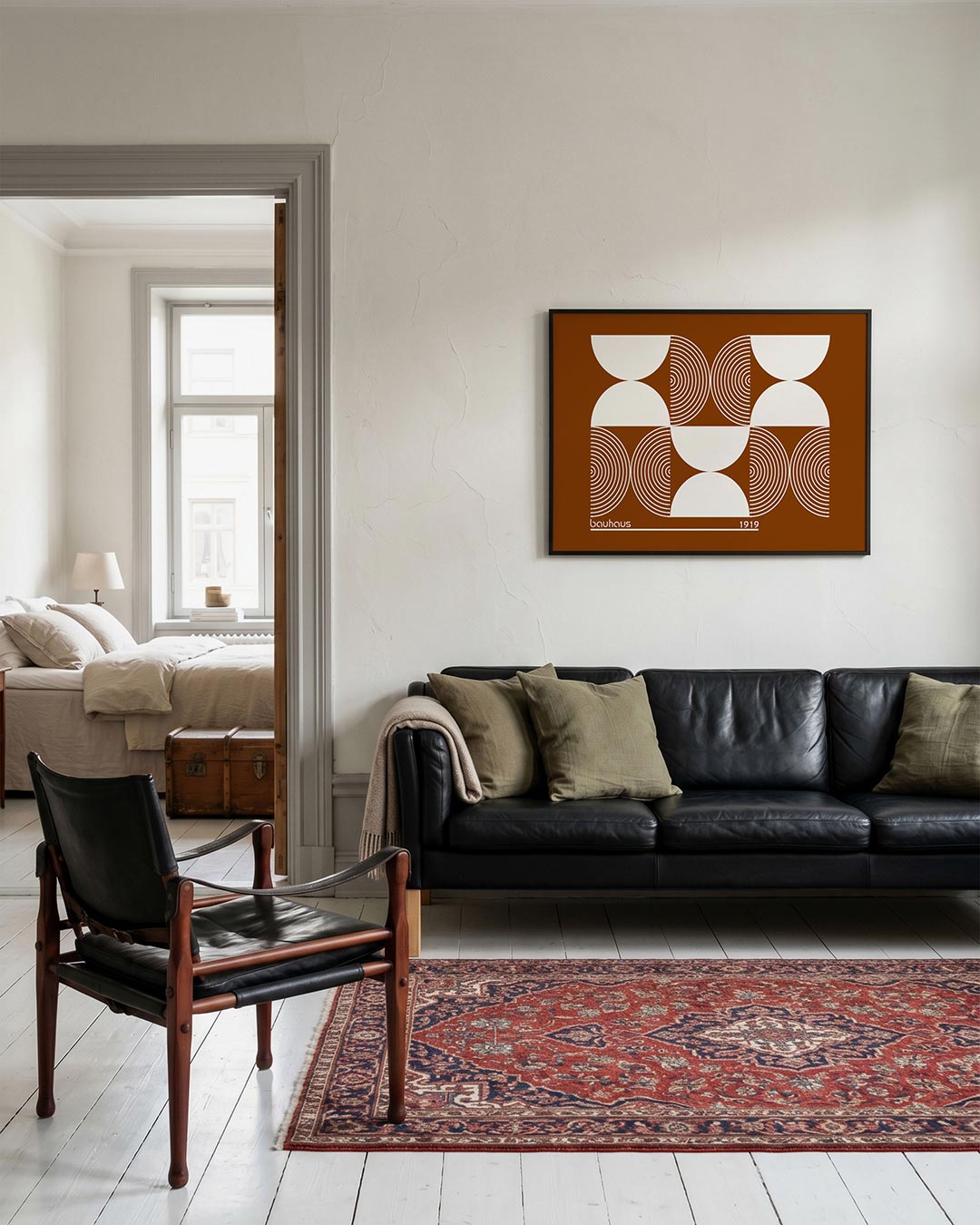 Vormritme en cirkelpatronen – geometrische Bauhaus poster in liggend formaat