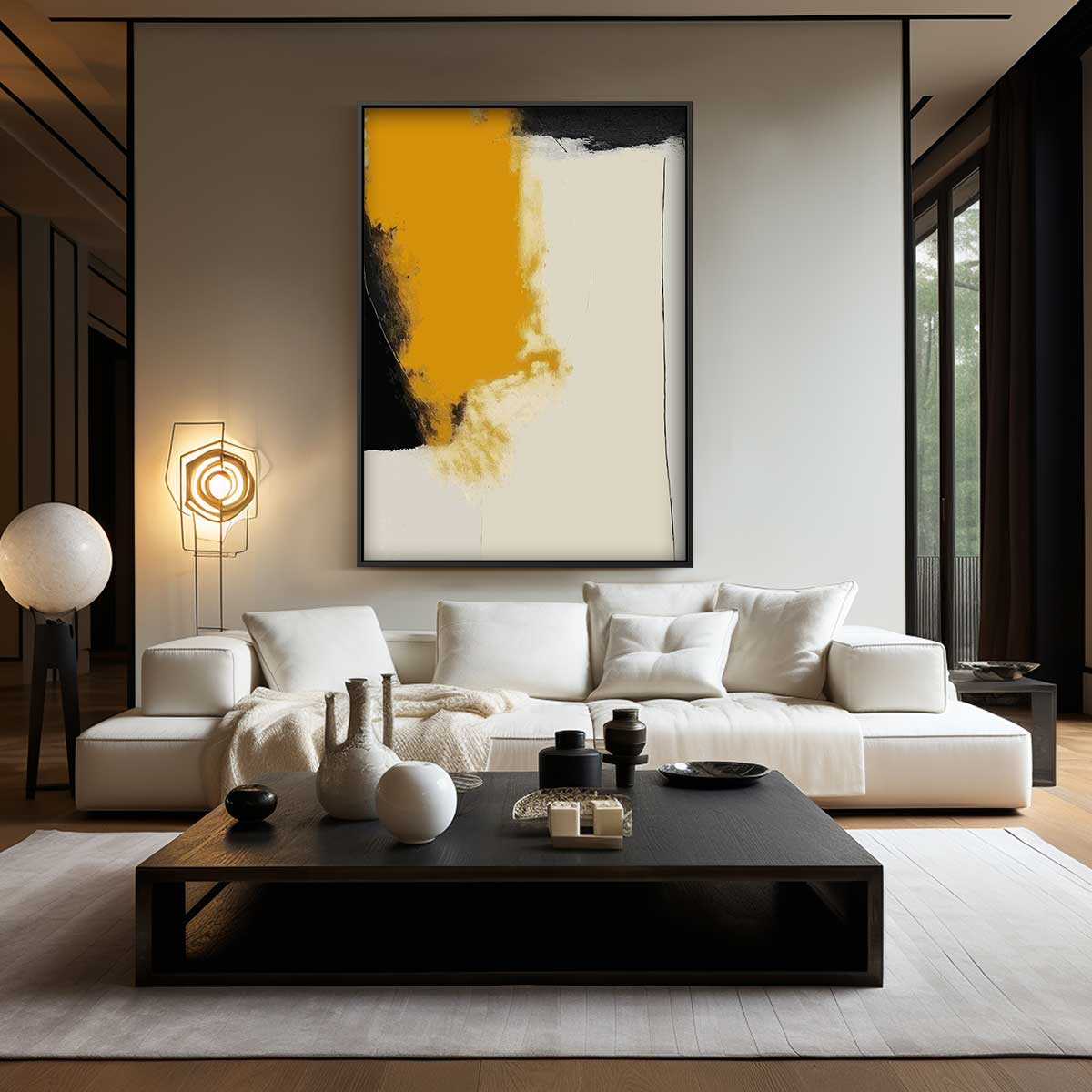 Stroom van Oker – modern portret kunstwerk van WallArtistic