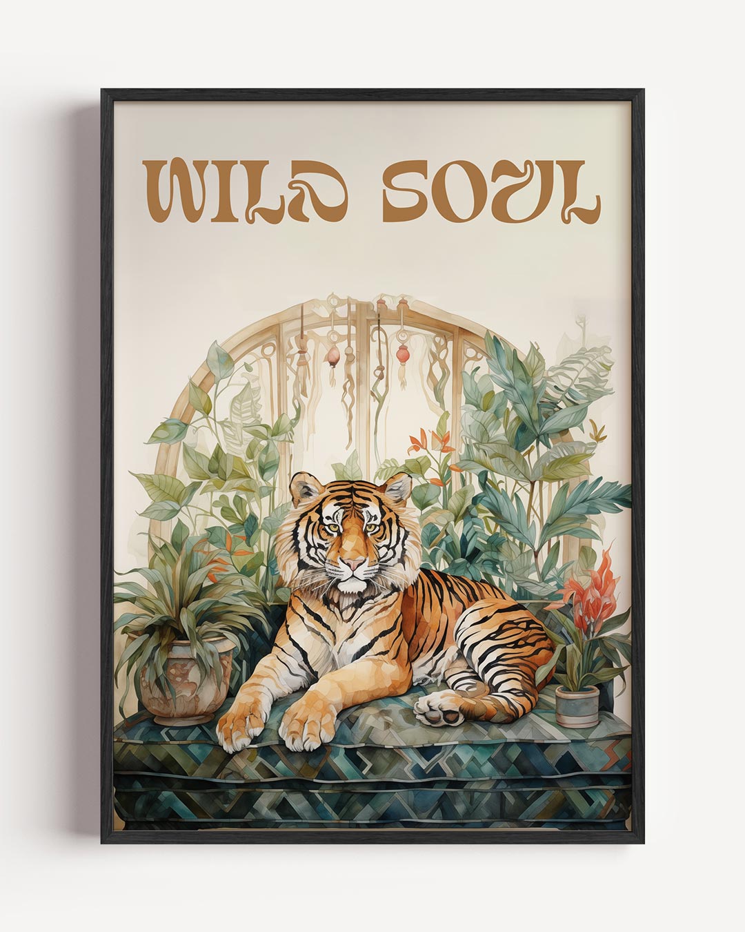 Wilde Ziel Tijger – dieren portret poster als wanddecoratie