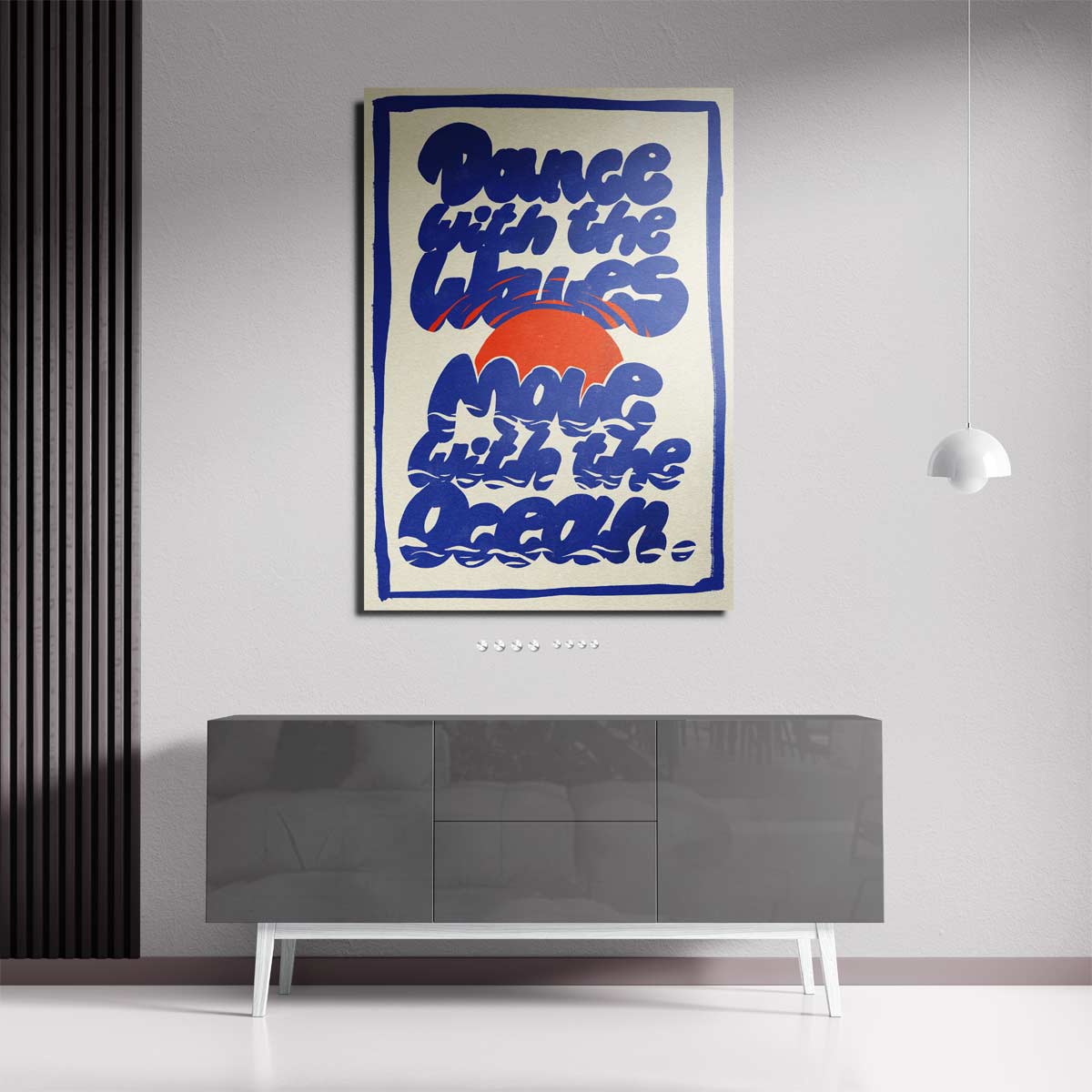 Dans met de Golven – dibond wanddecoratie in staand formaat
