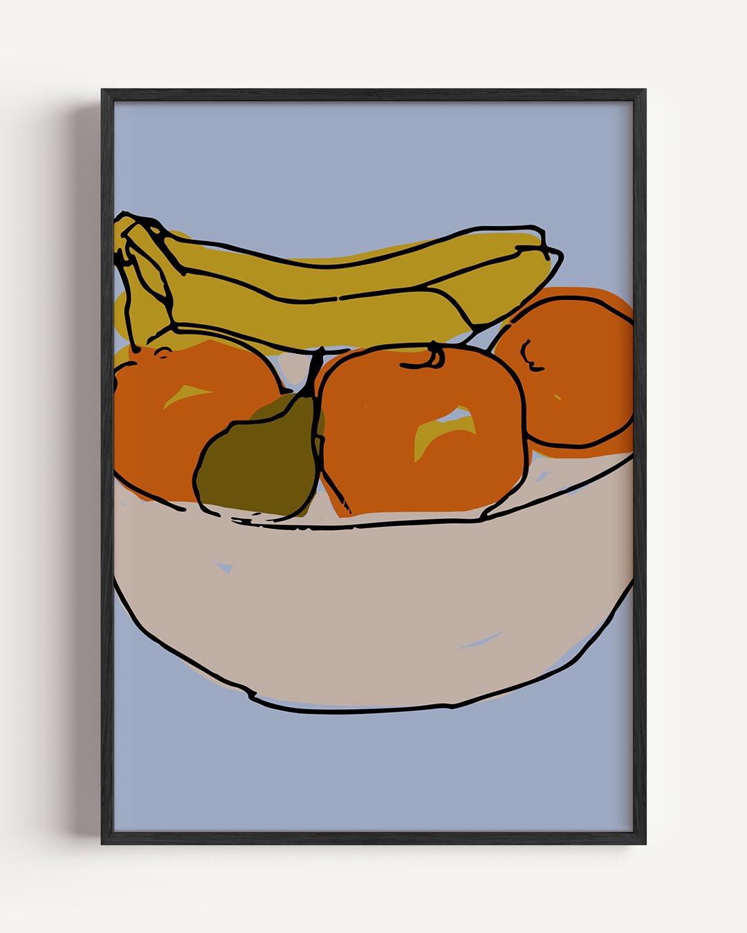 Kleurrijke Fruitmand Illustratie – keuken portret poster als wanddecoratie