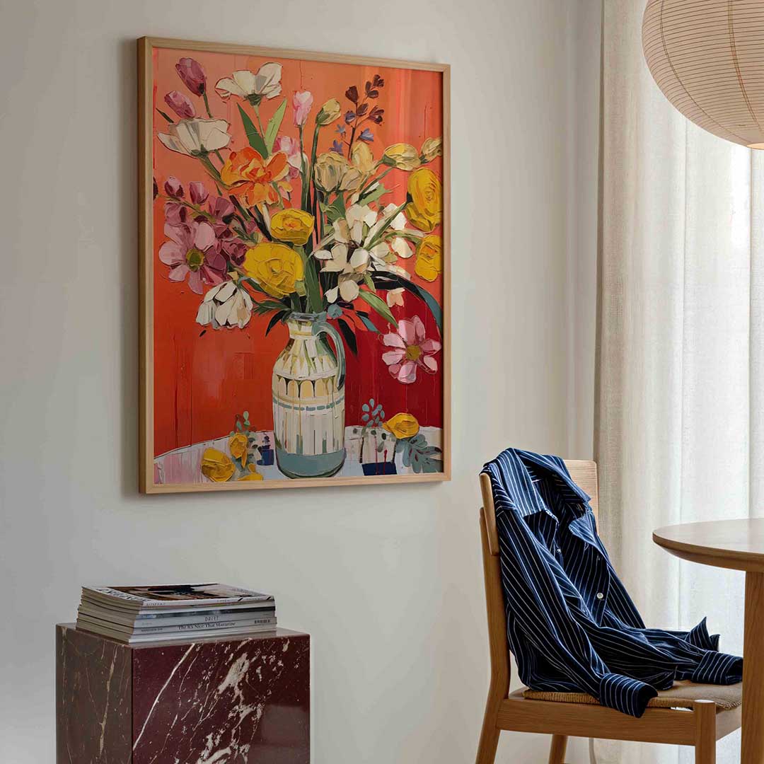 Bloemen in vaas – bloemen poster in staand formaat
