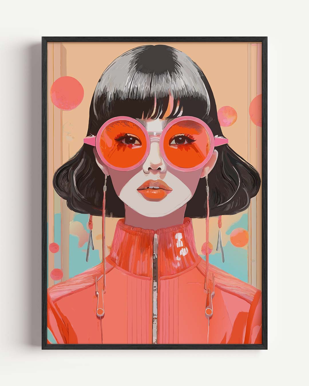 Stralende Retro Chic – Popart en Streetart portret poster als wanddecoratie