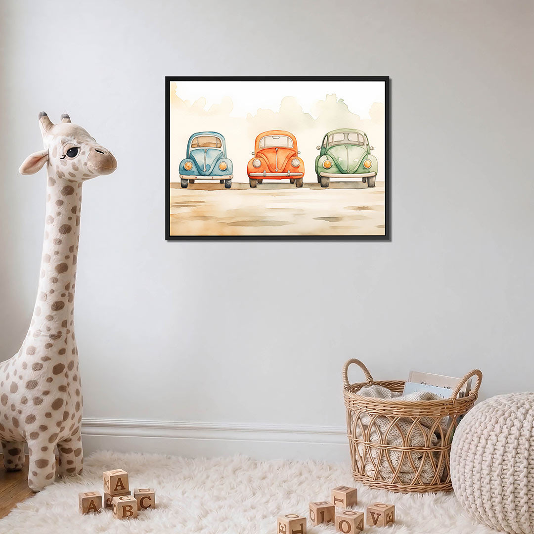 Drie auto's – detail van het kunstwerk