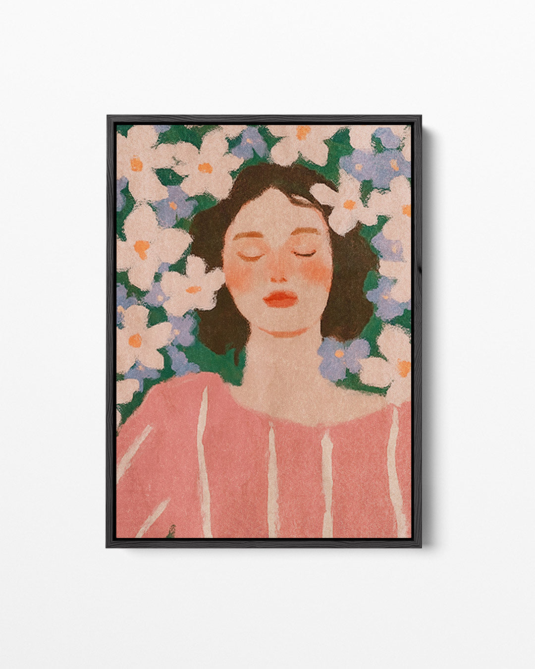 Dromerige bloemenportret – staand wanddecoratie kunstwerk