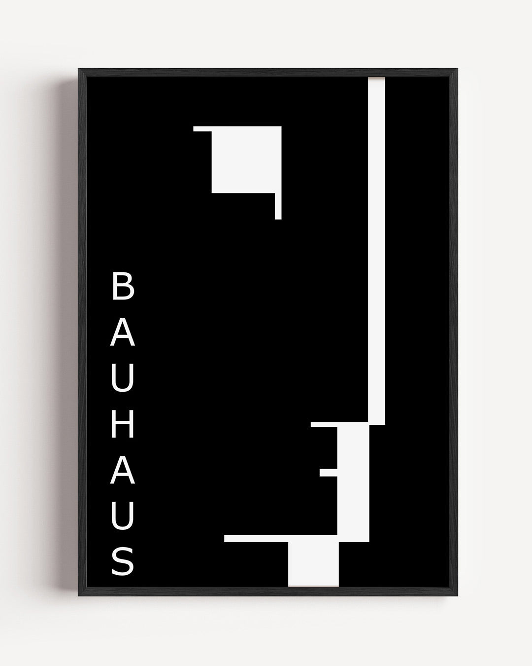 Zwart wit lijnenspel – staande Bauhaus poster als wanddecoratie