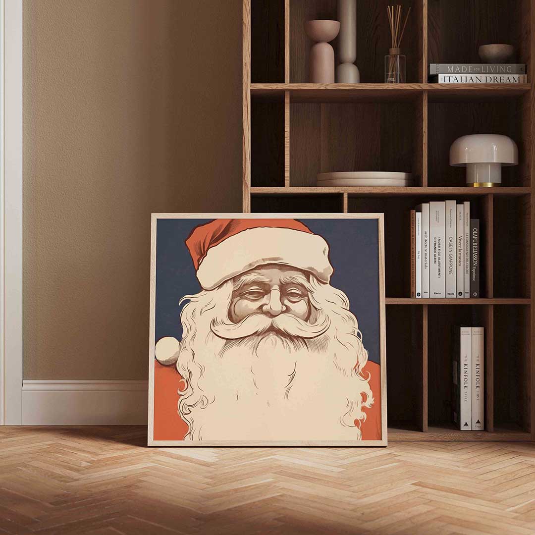 Kerstman portret – kerstposter in vierkant formaat