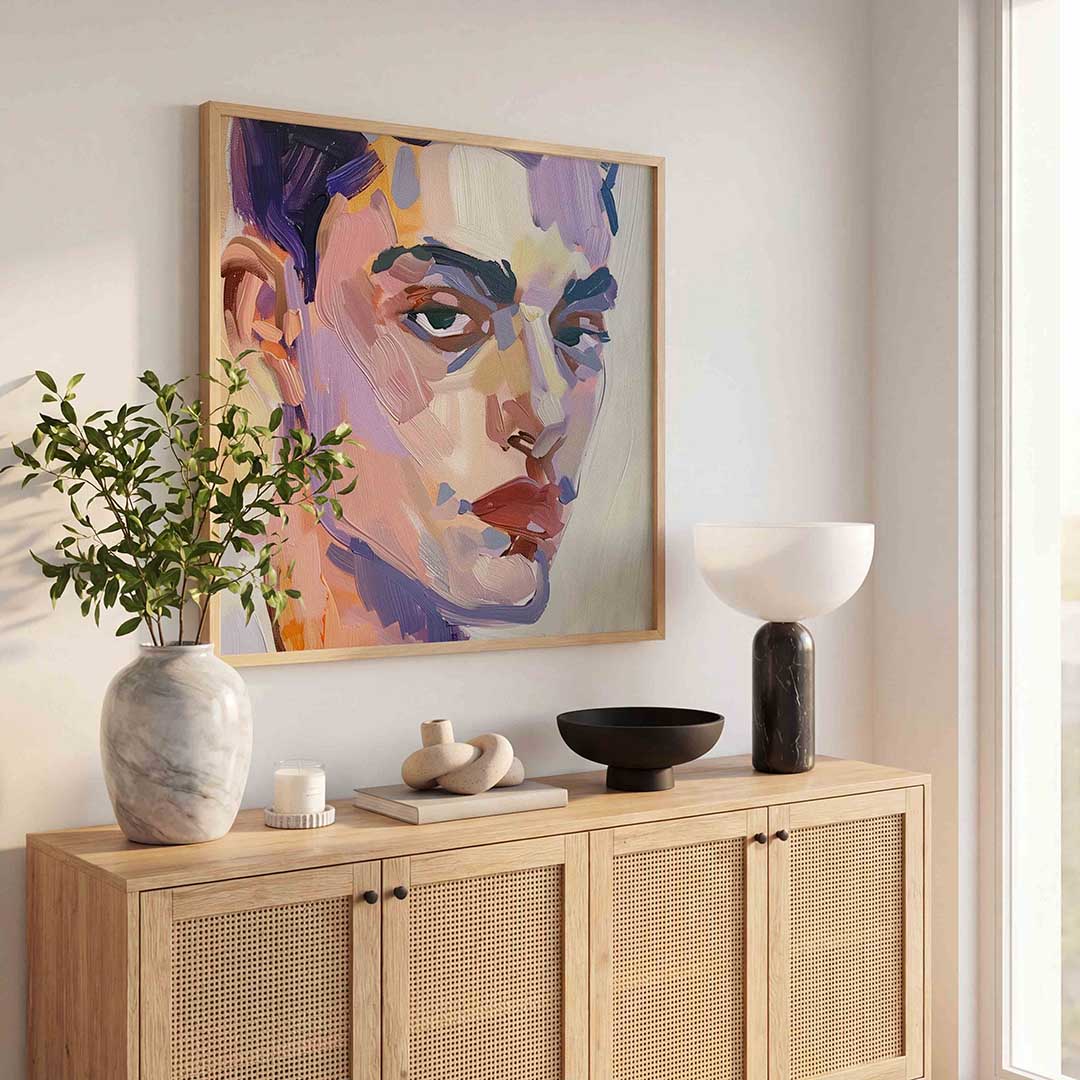 Abstract portret – kunst en design poster in vierkant formaat