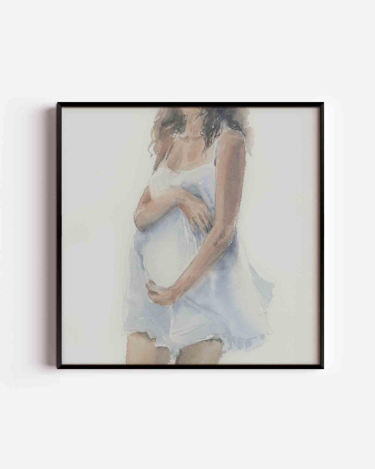 Zwangere vrouw – vrouwelijk portret als vierkante poster