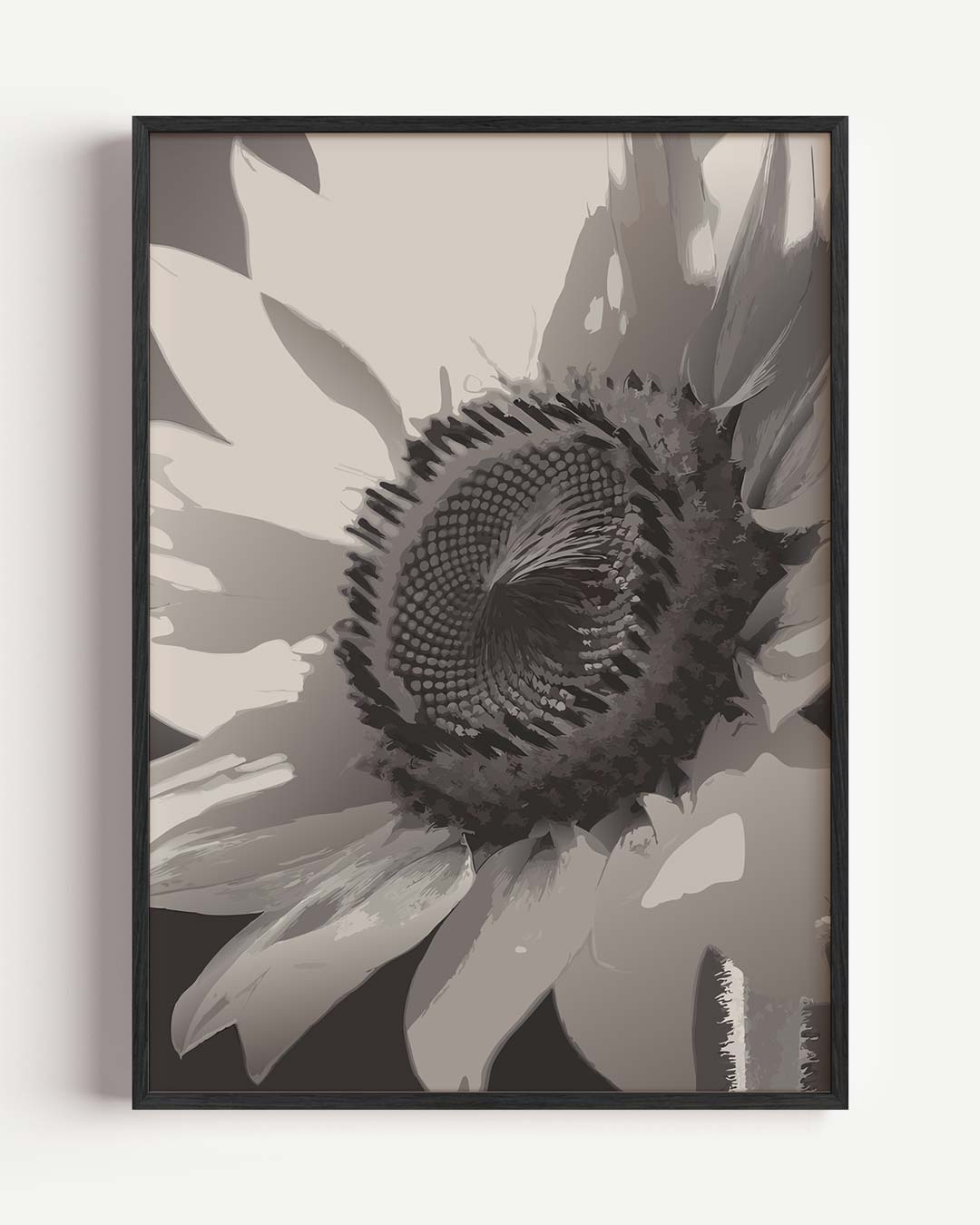 Stijlvolle Zonnebloem Print – kleurrijke abstracte portret poster als wanddecoratie