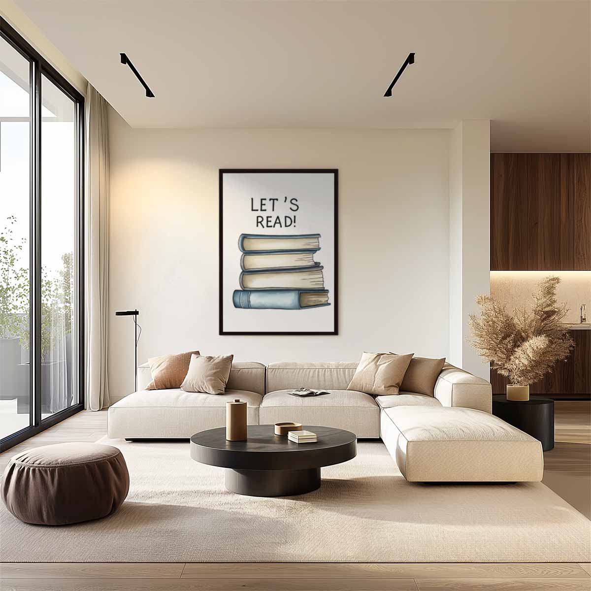 Let's Read Kunstopdruk – dibond wanddecoratie in staand formaat