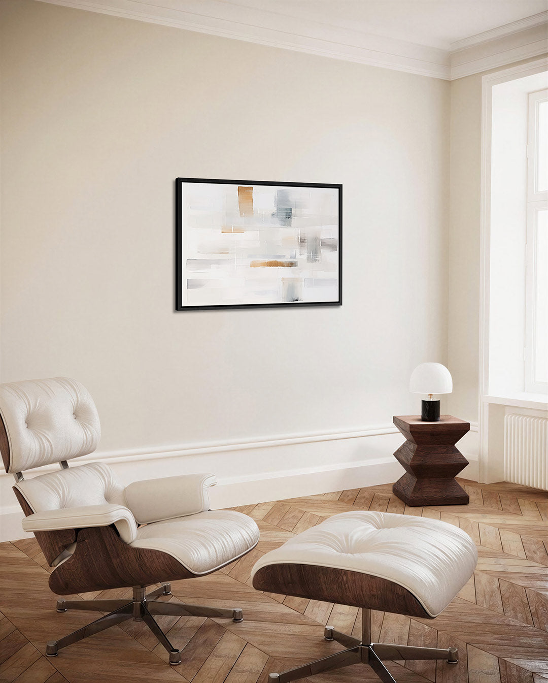 Lichte geometrische compositie – Subtiele – alternatieve weergave van het kunstwerk