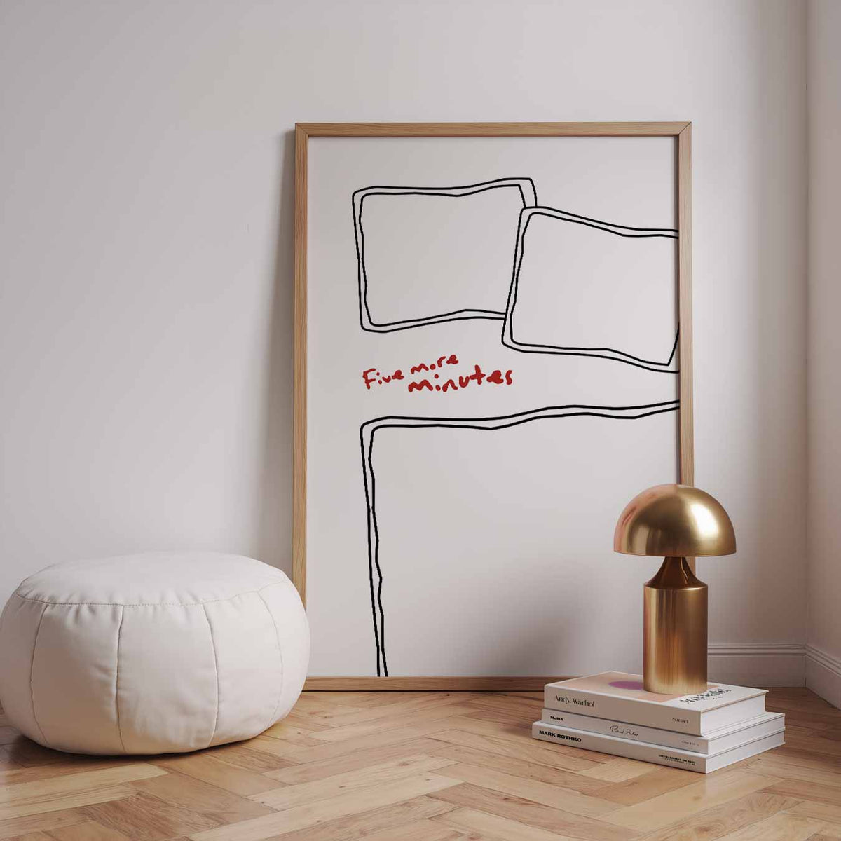 Five More Minutes Slaapkamerposter – zomerse poster in staand formaat