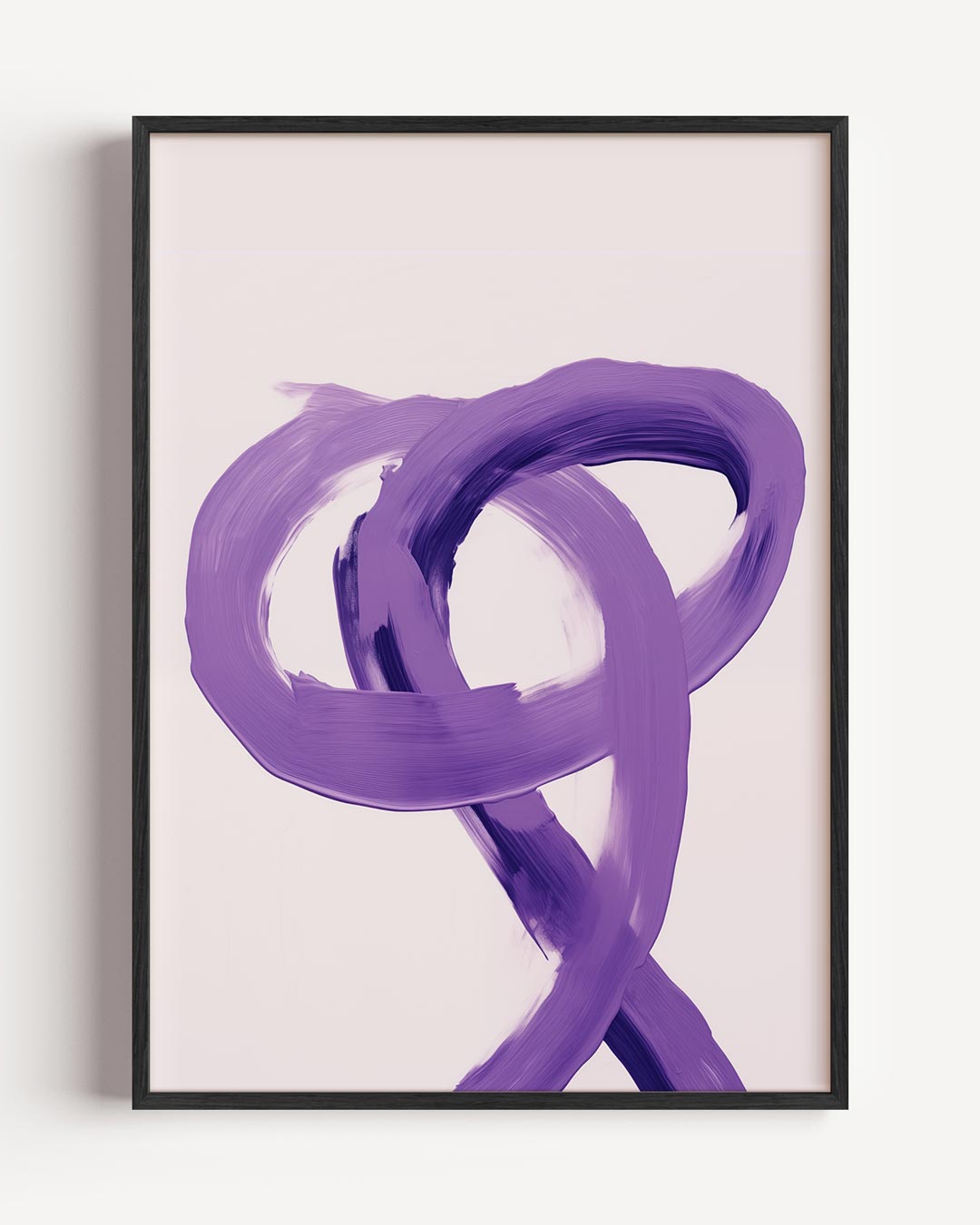 Moderne Lijnkunst Paars – abstracte portret poster als wanddecoratie