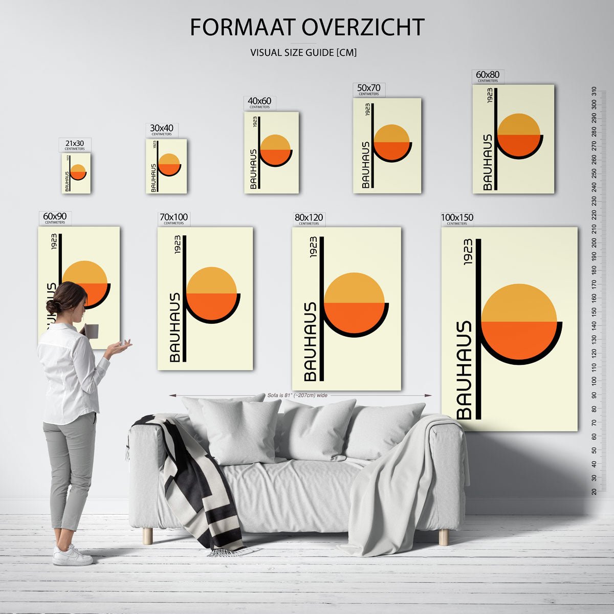 Vorm en kleur – geometrische poster in Bauhaus-stijl van WallArtistic