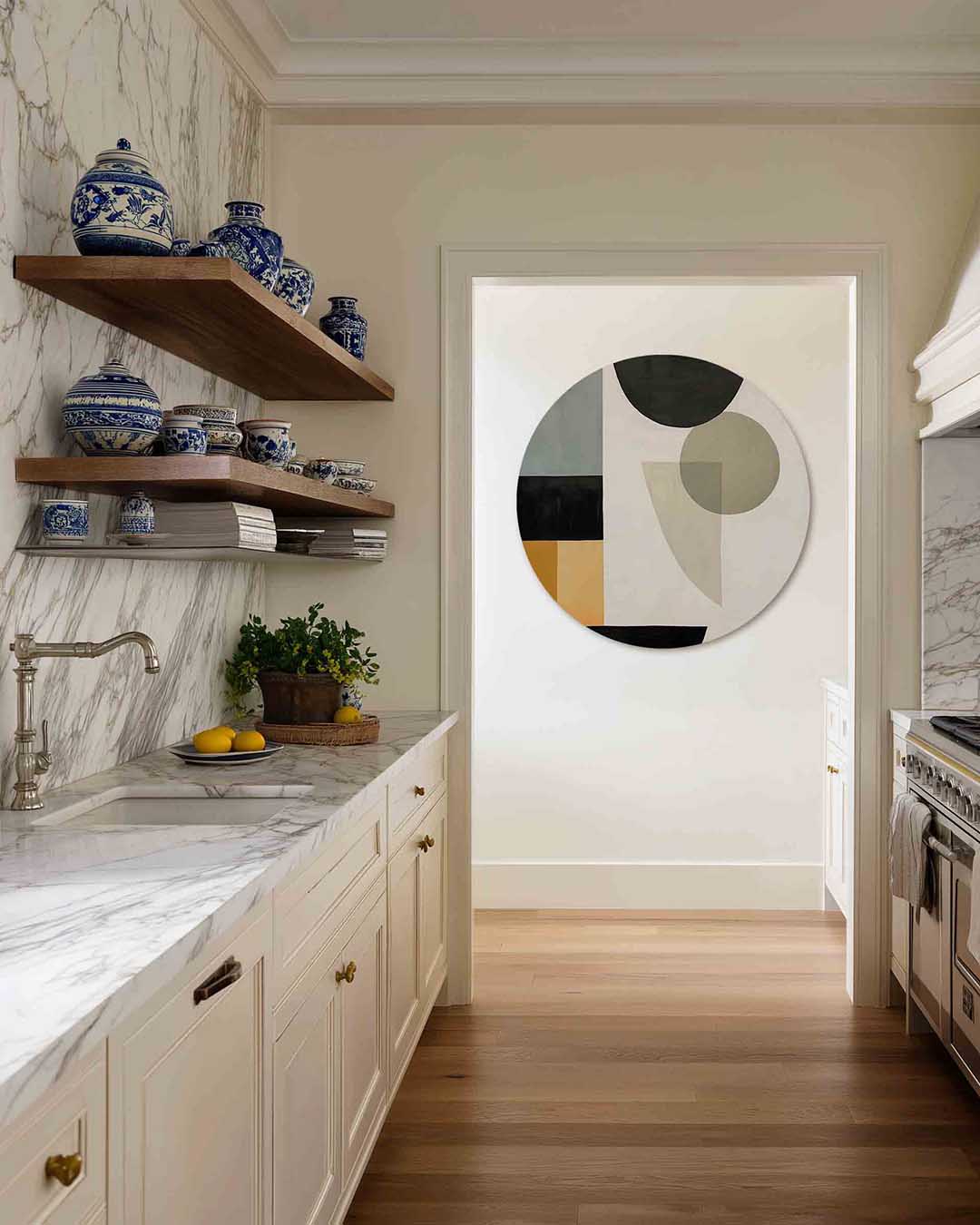 Geometrische vormen – moderne abstracte muurcirkel voor aan de muur