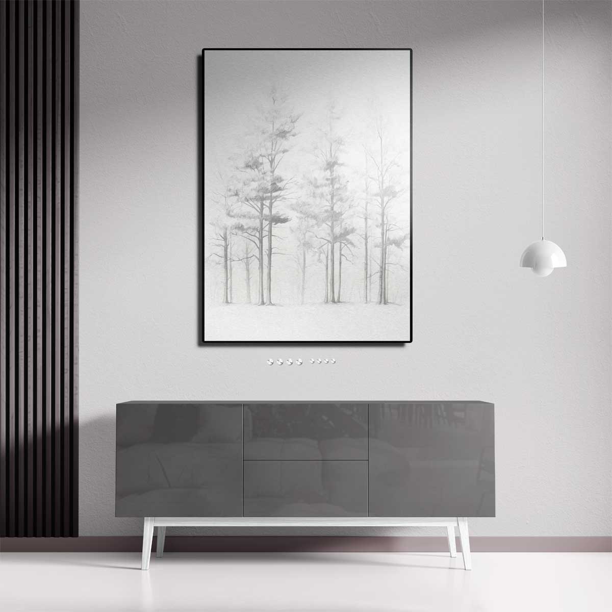 Mystieke Mistige Bomen – staande wandkunst voor woonkamer of interieur