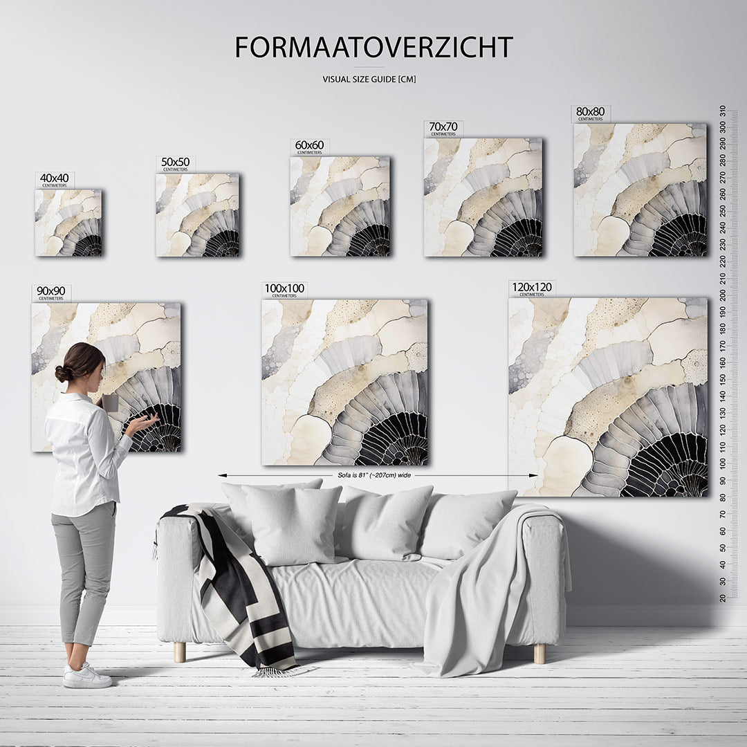 Organische vormen compositie kunstwerk – materiaalweergave – dit werk toont een vloeiende compositie van organische vormen en