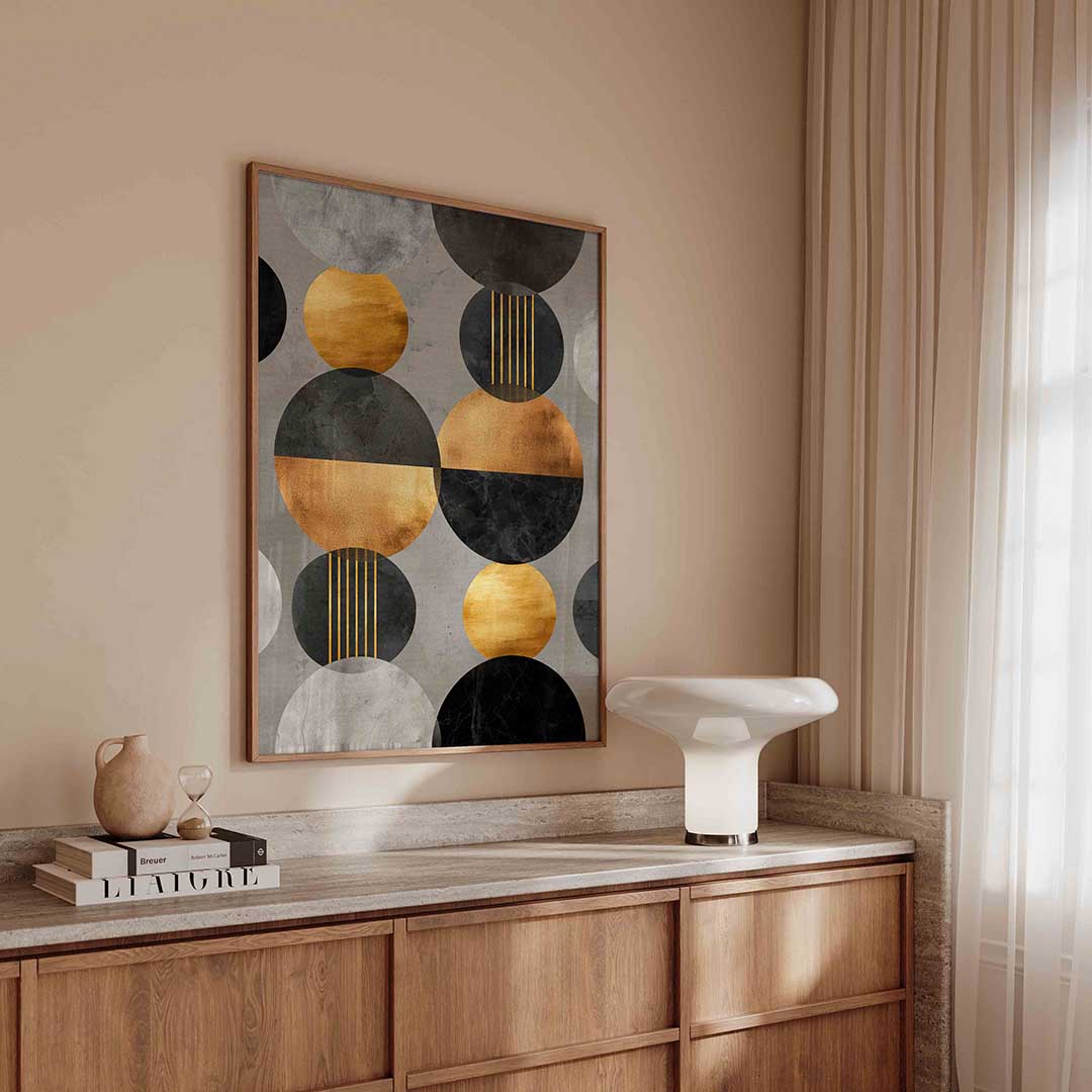 Cirkelpatroon – abstracte poster in staand formaat