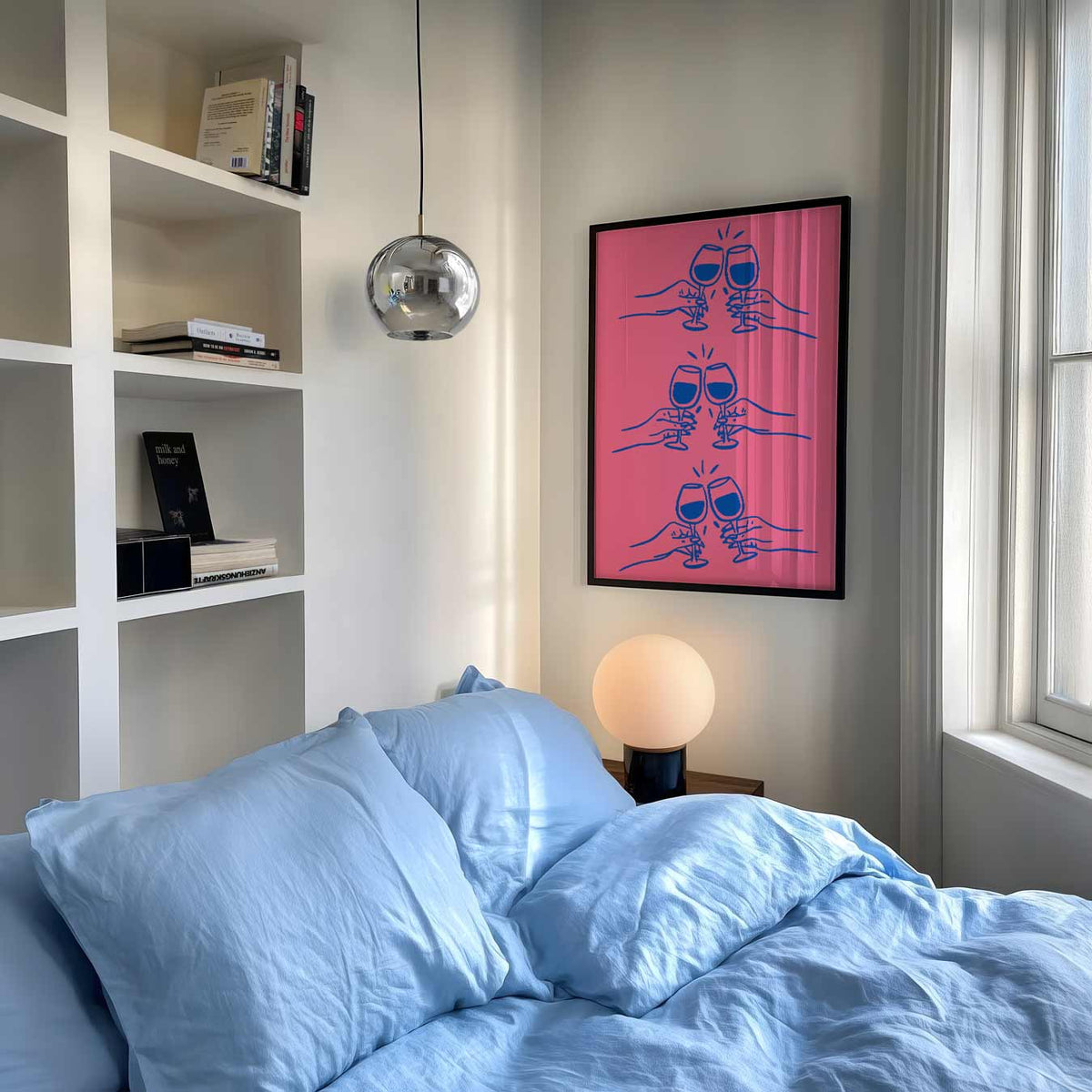Proostende Wijnglazen – zomer poster als frisse staande wanddecoratie