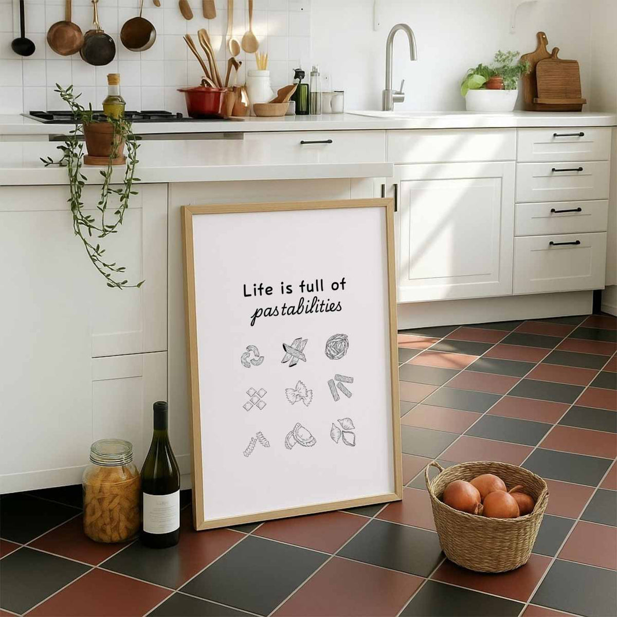Pasta Mogelijkheden – staande muurposter voor keuken of eethoek